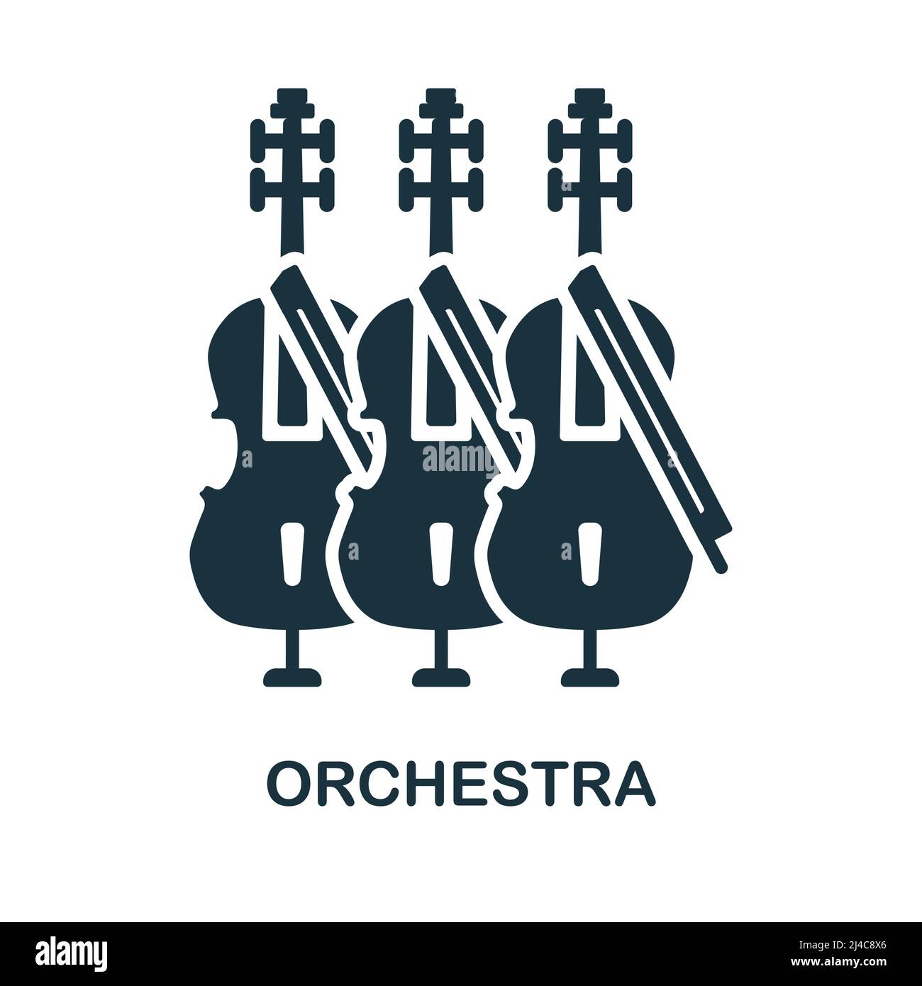 Orchester-Ikone. Einfaches Element aus Musikinstrumentenkollektion. Creative Orchestra Icon für Webdesign, Vorlagen, Infografiken und mehr Stock Vektor