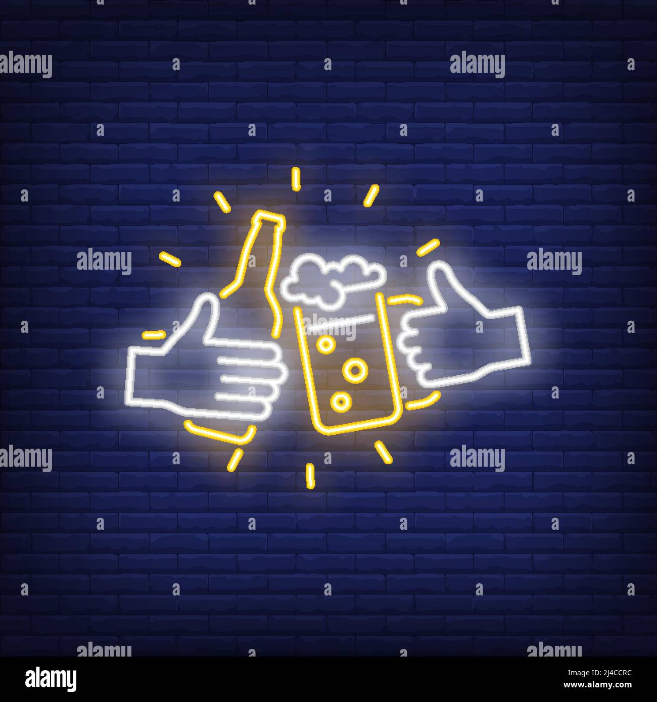 Oktoberfest Neonschild. Leuchtendes Schild mit Menschen, die Bier trinken. Nächtliche Werbung. Vektor-Illustration in Neon-Stil für Festival, feiern Stock Vektor
