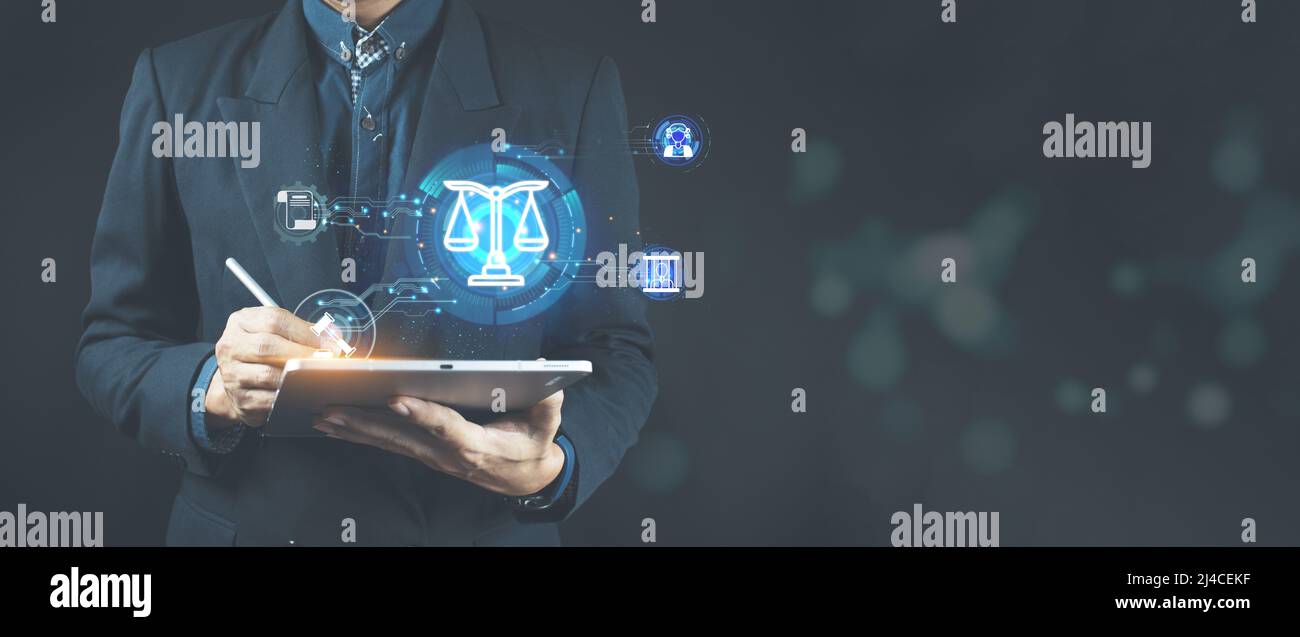 Arbeitsrecht Rechtsanwalt Legal Business Internet Technologie Konzept . Stockfoto
