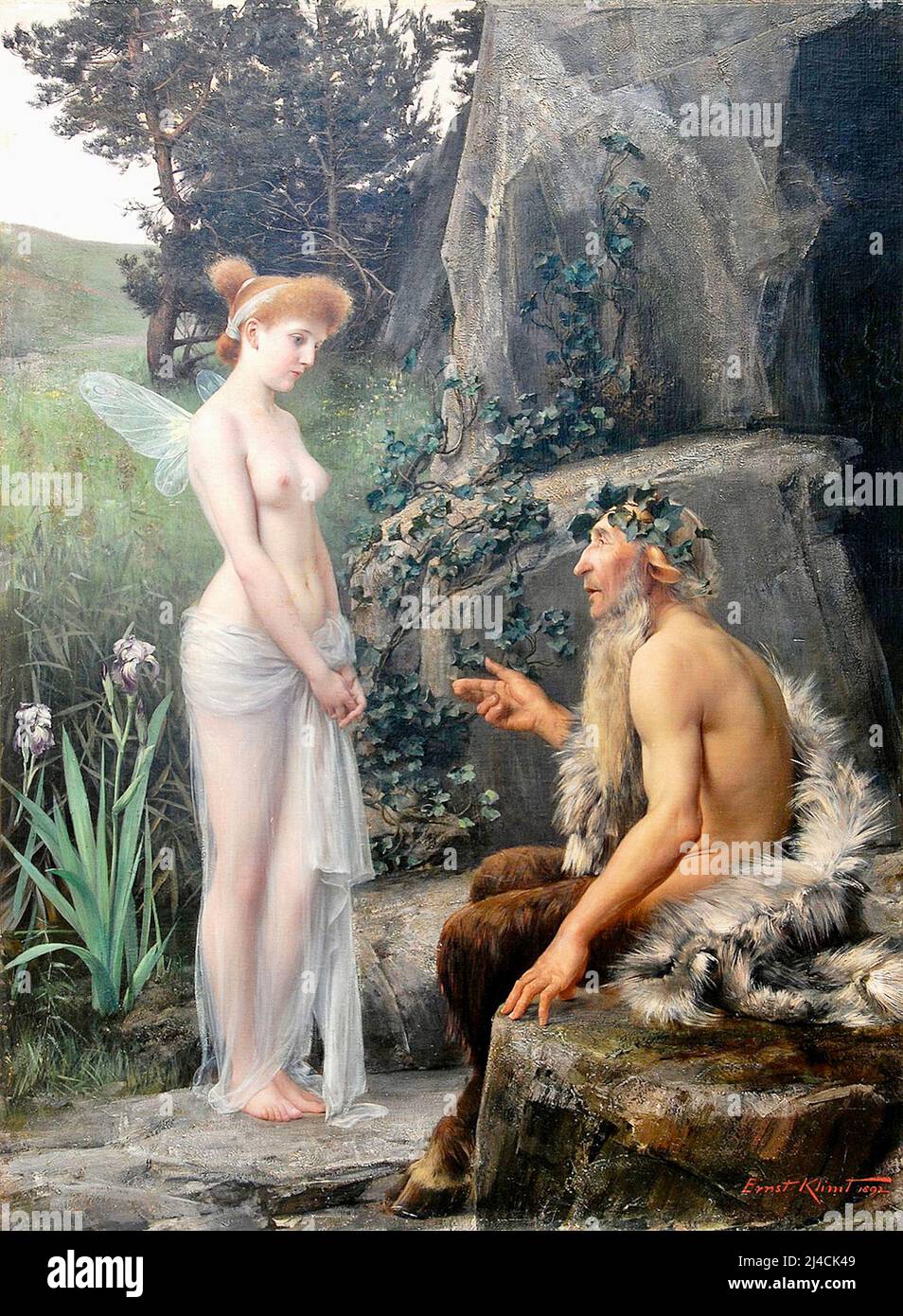 Ernst Klimt - Gustav Klimt - Pan Consoling Psyche - 1892 Stockfoto