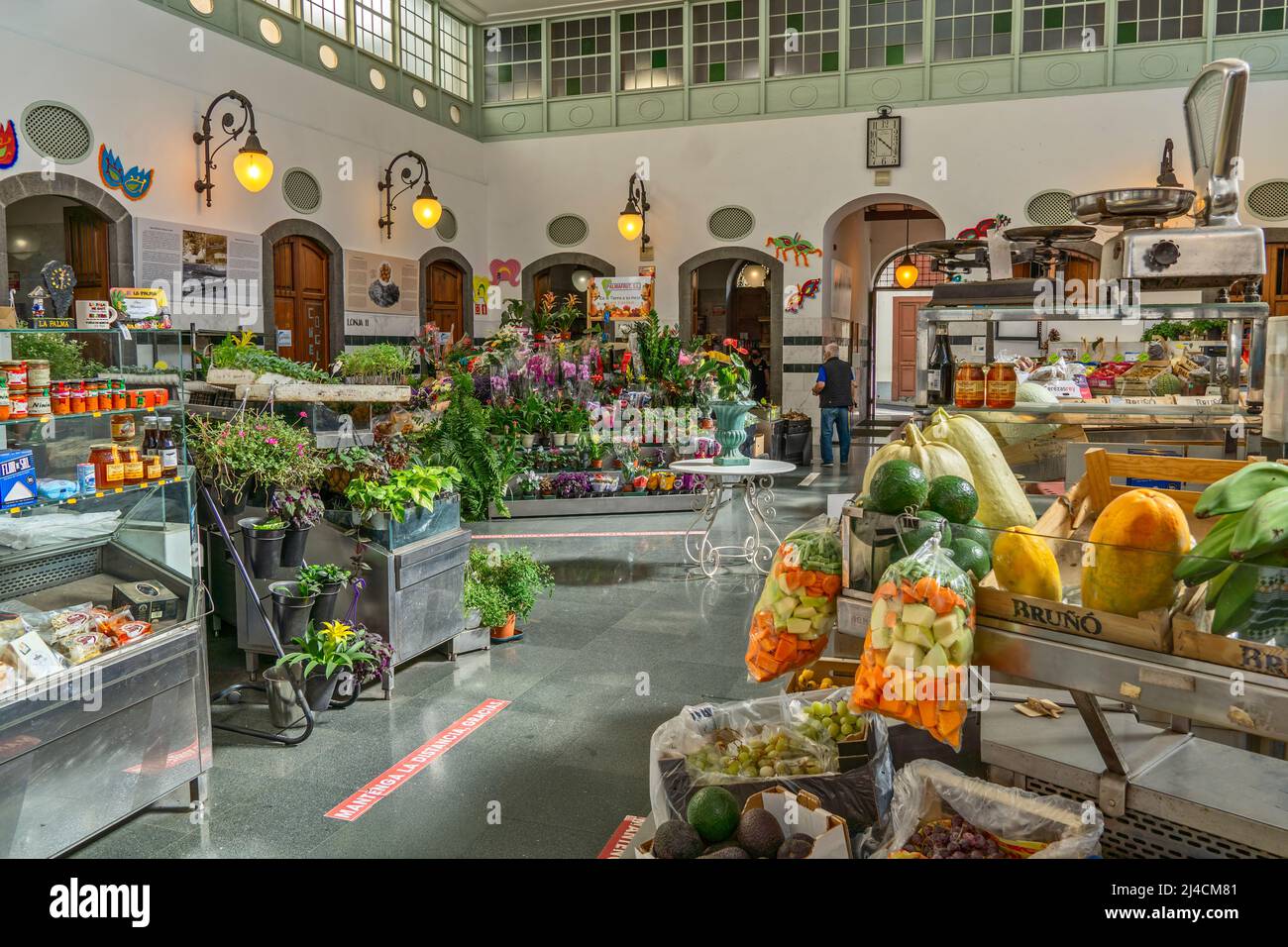 Blick in die Markthalle der Inselhauptstadt Santa Cruz de La Palma Stockfoto