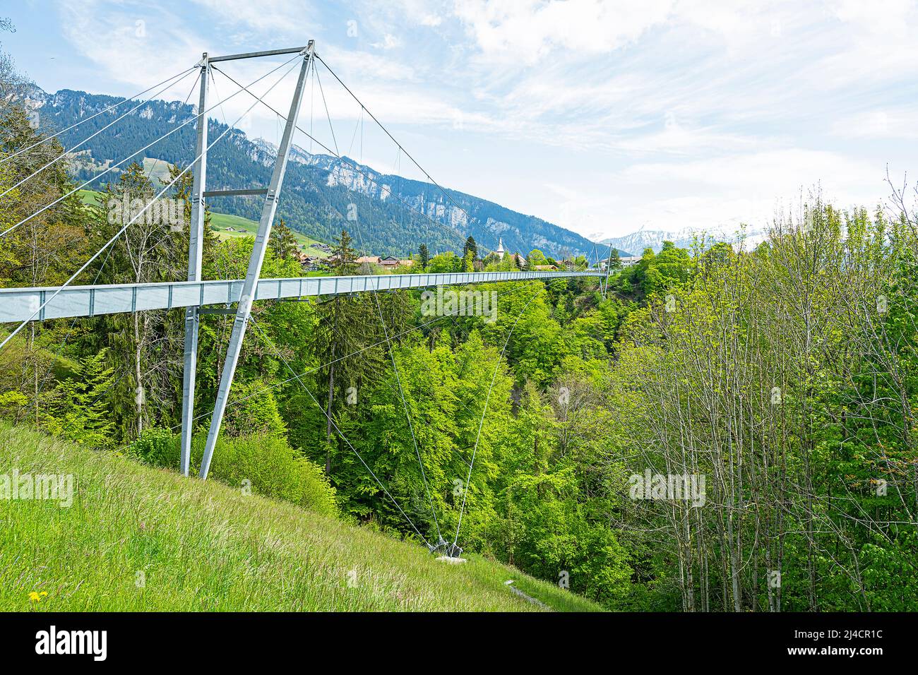 Hängebrücke bei Sigriswil, Kanton Bern, Schweiz Stockfoto