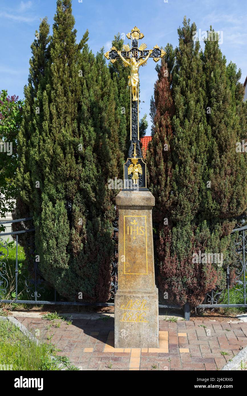 Kruzifix im Landkreis Saalau, Wittichenau, Sachsen, Deutschland Stockfoto