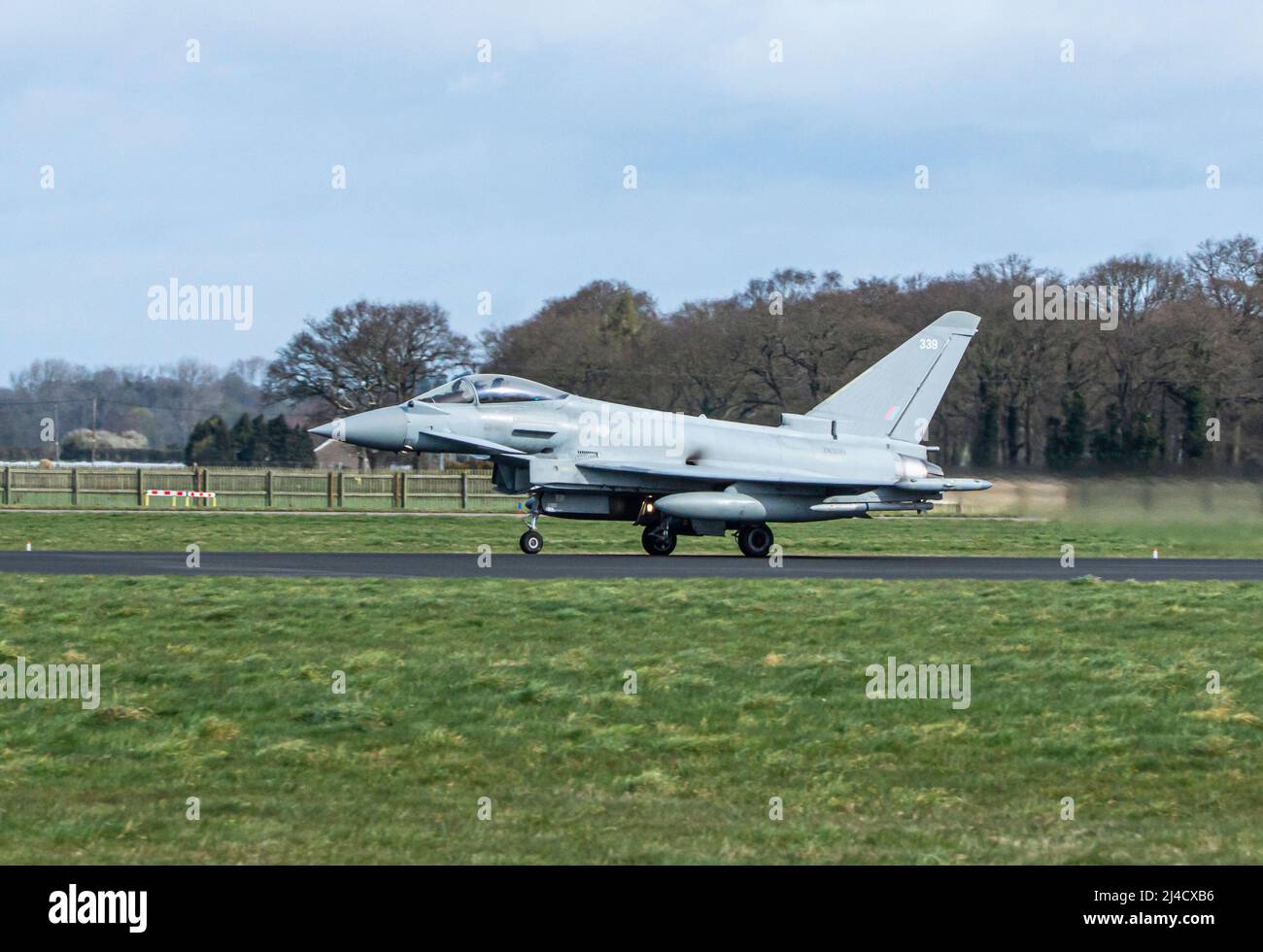 RAF Euro Fighter Typhoon FGR4 bei RAF Coningsby Lincolnshire Stockfoto