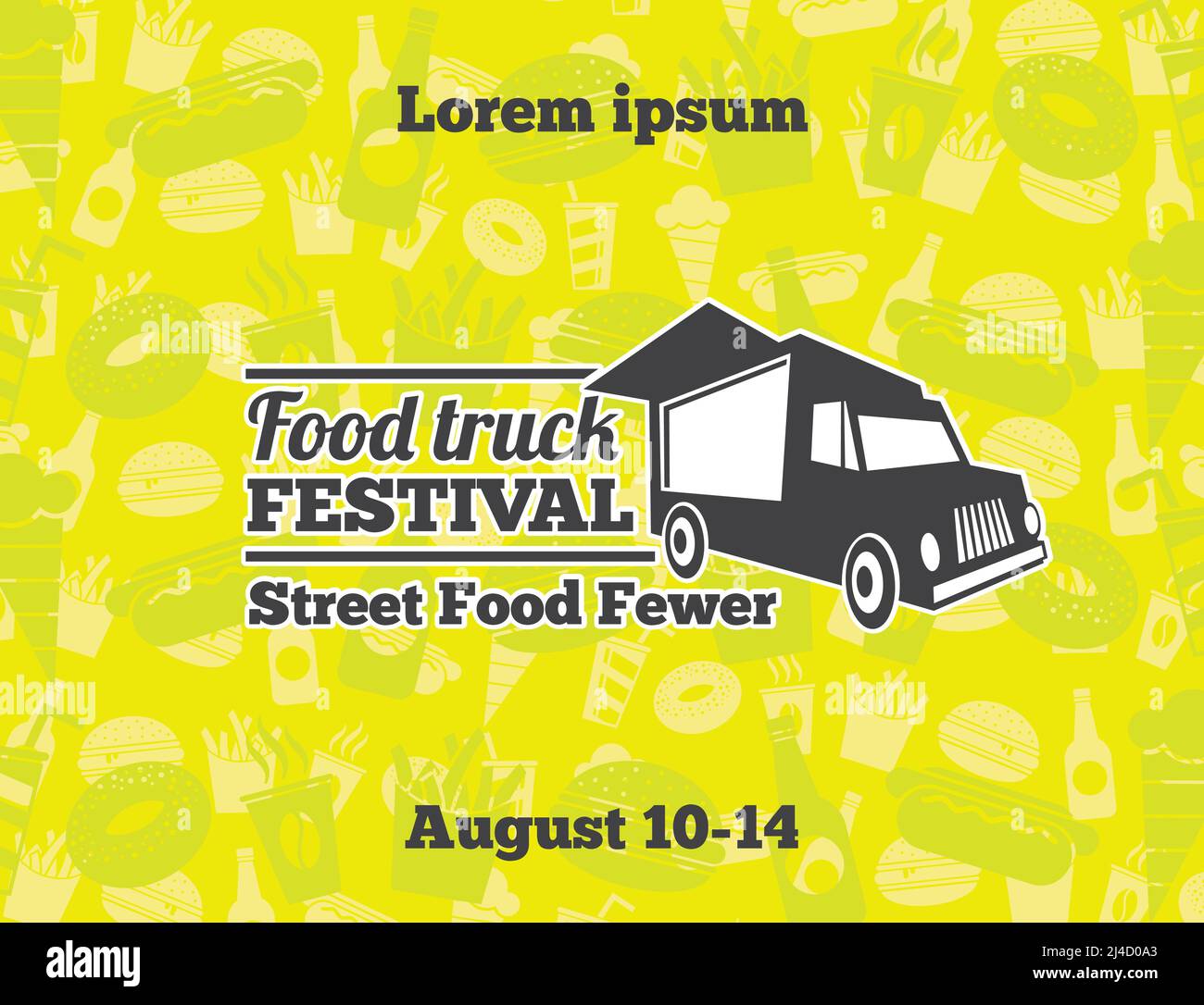 Urban, Street Food Vektor Illustrationen für Poster. Banner Cafe Auto, Lunch Street, Event Illustration Stock Vektor