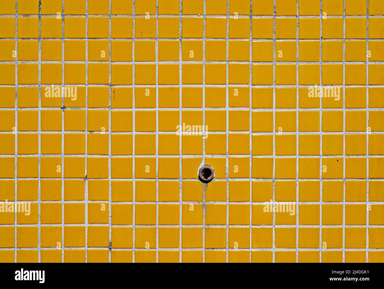 Alte gelbe Kachel Wand Textur Hintergrund Stockfoto