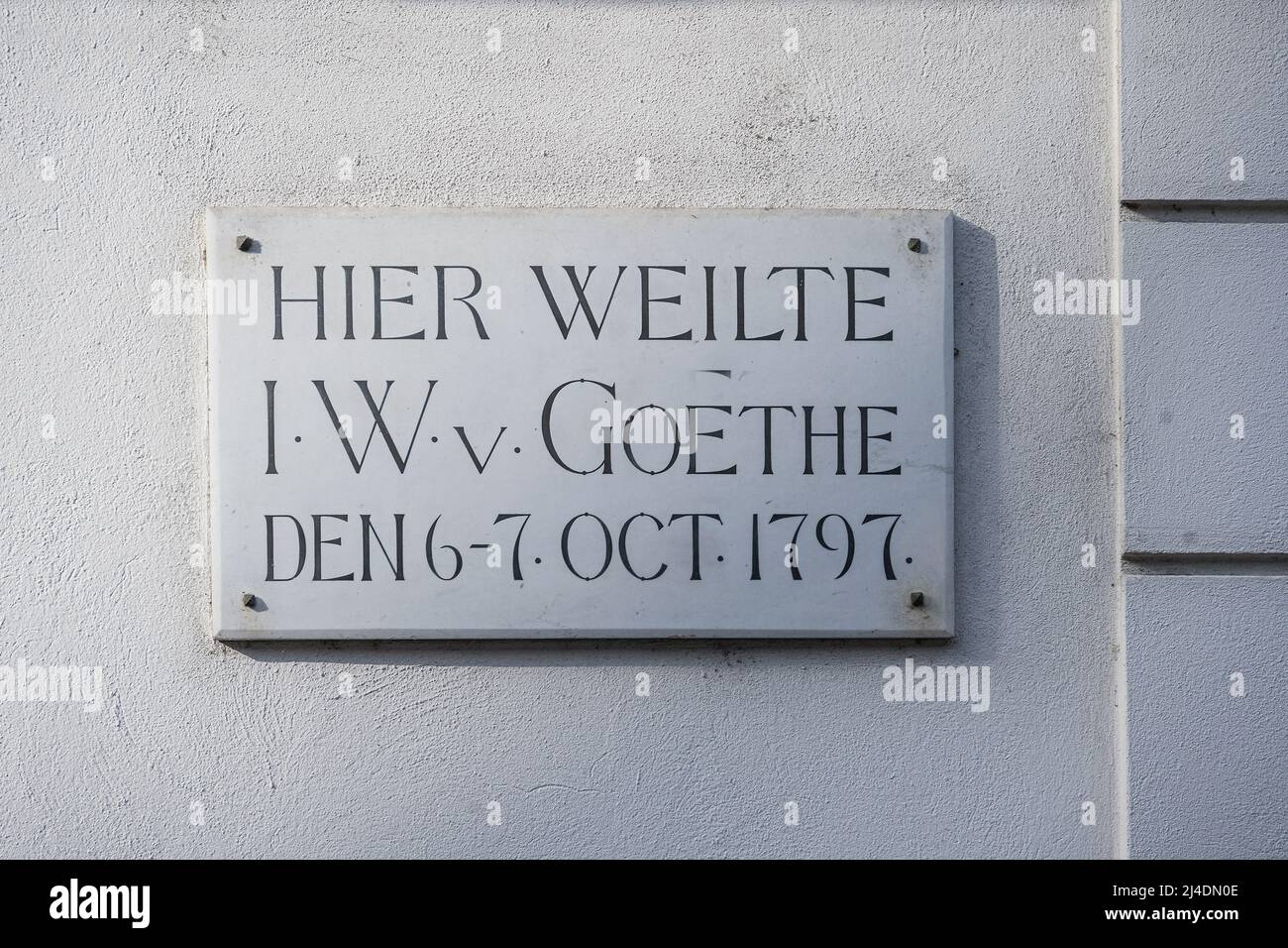 Gedenktafel für J.W.Goethe in Stans, Kanton Nidwalden, Schweiz Stockfoto