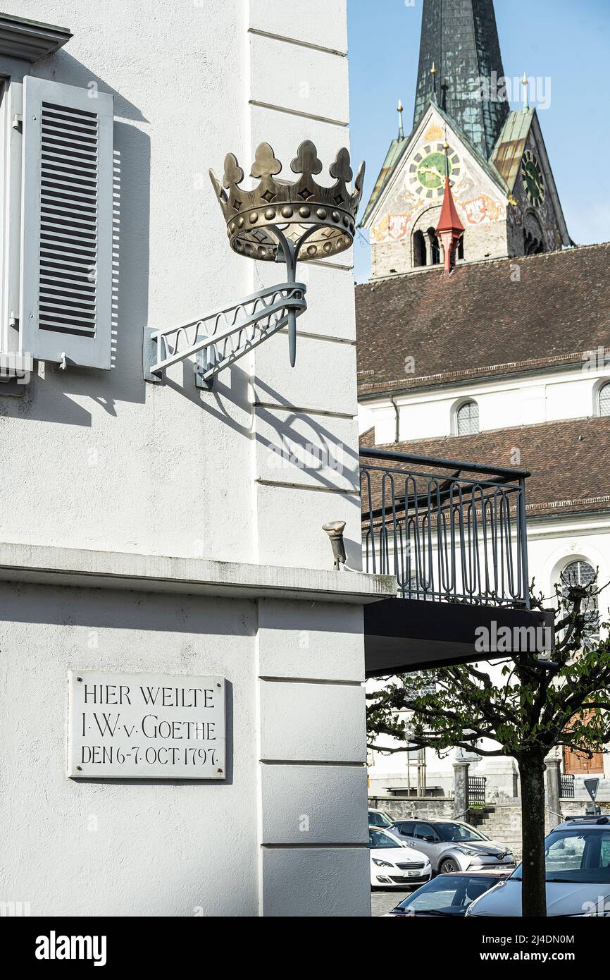 Gedenktafel für J.W.Goethe in Stans, Kanton Nidwalden, Schweiz Stockfoto