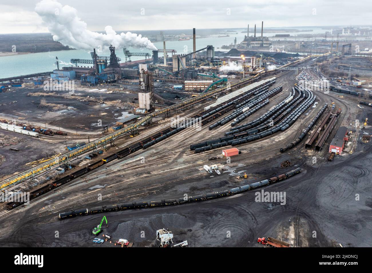 Coal EES Coke Battery, produziert Metallurgialkoks für die Automobilindustrie, Zug Island, Detroit, MI, USA Stockfoto