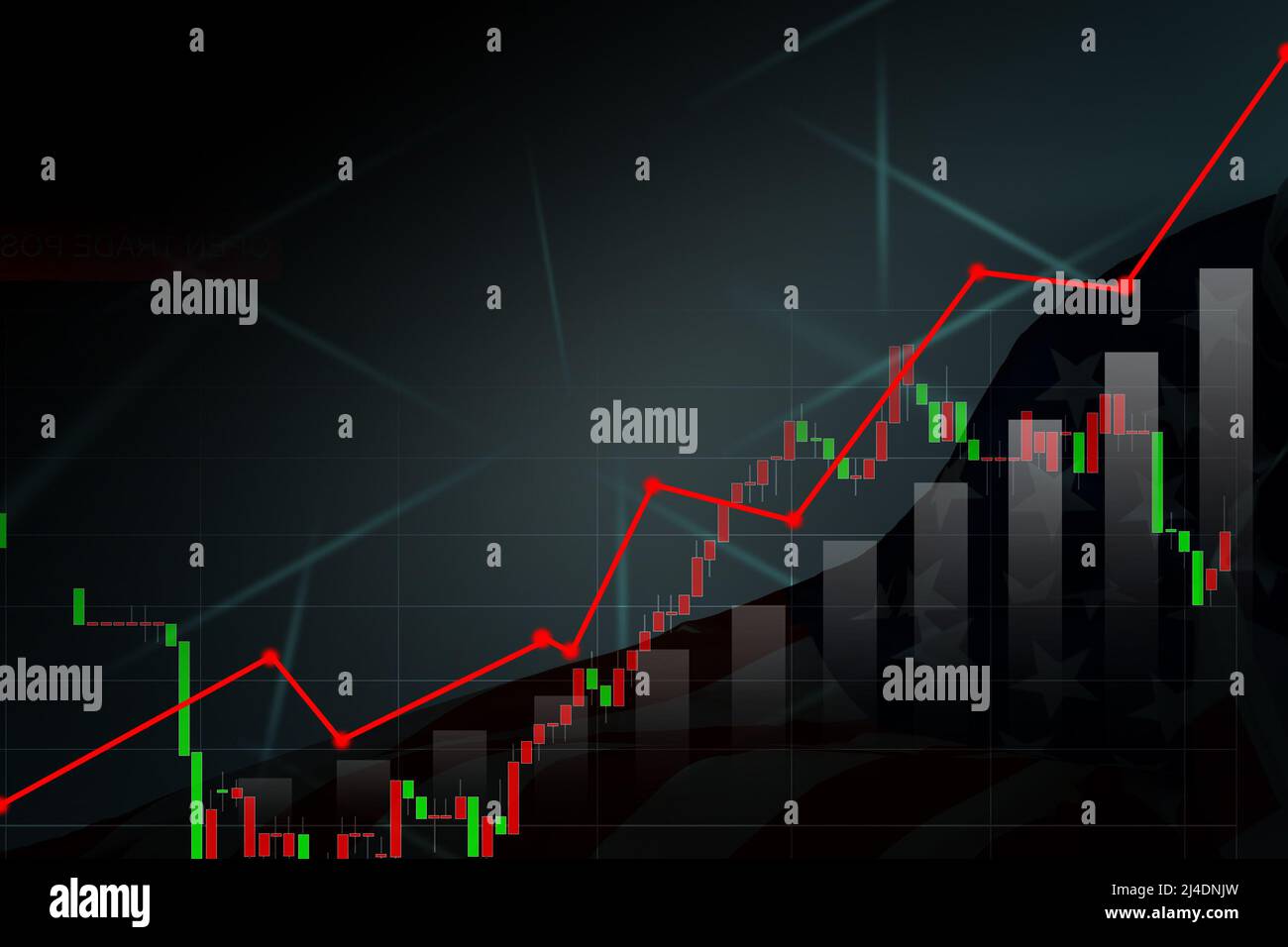 Das Konzept Des Business Chart Visual Graphics Report. Stockfoto