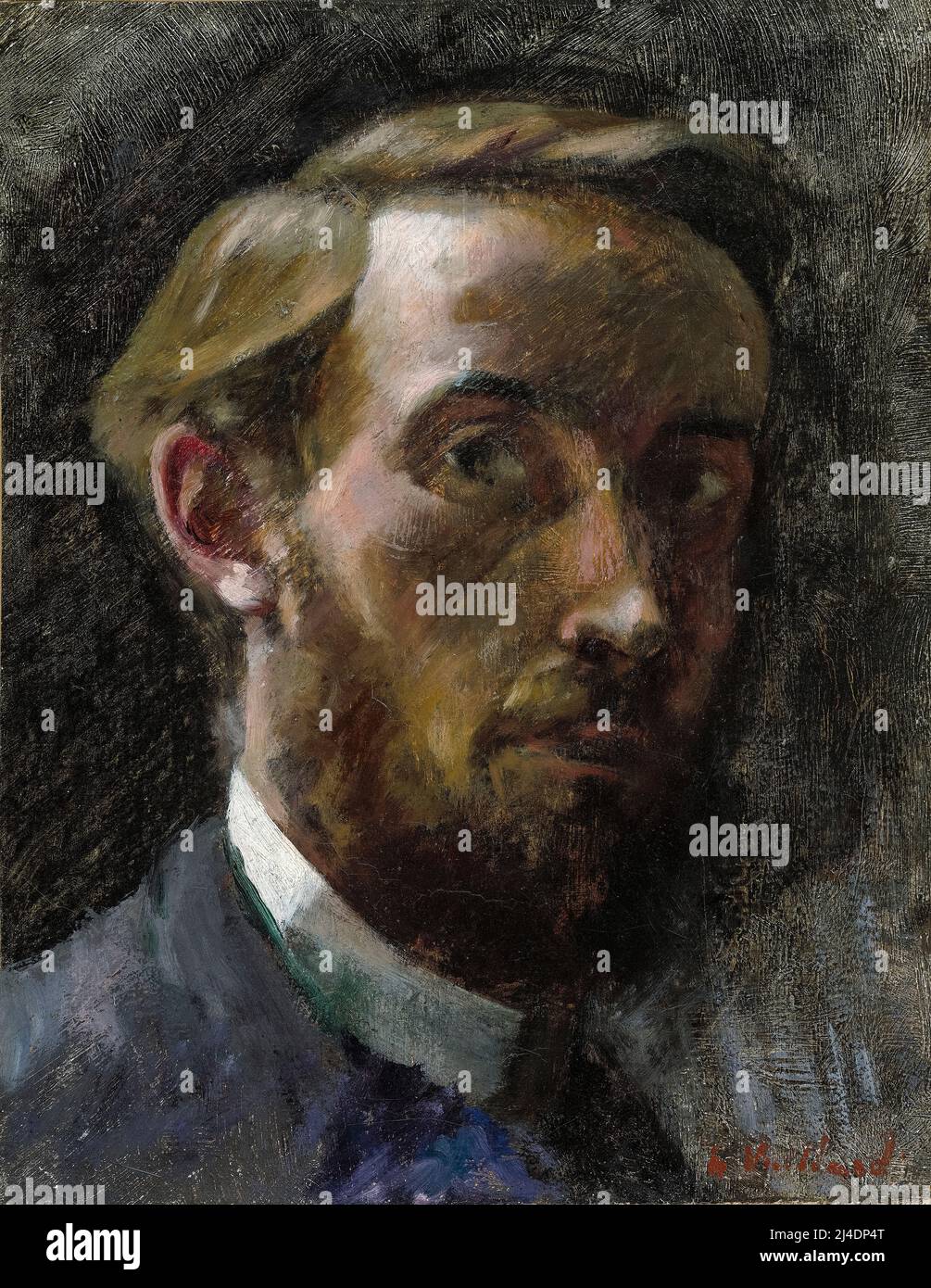 Édouard Vuillard (1868-1940), Selbstporträt-Gemälde in Öl auf Leinwand des französischen post-impressionistischen Malers im Alter von 21, 1889 Jahren Stockfoto