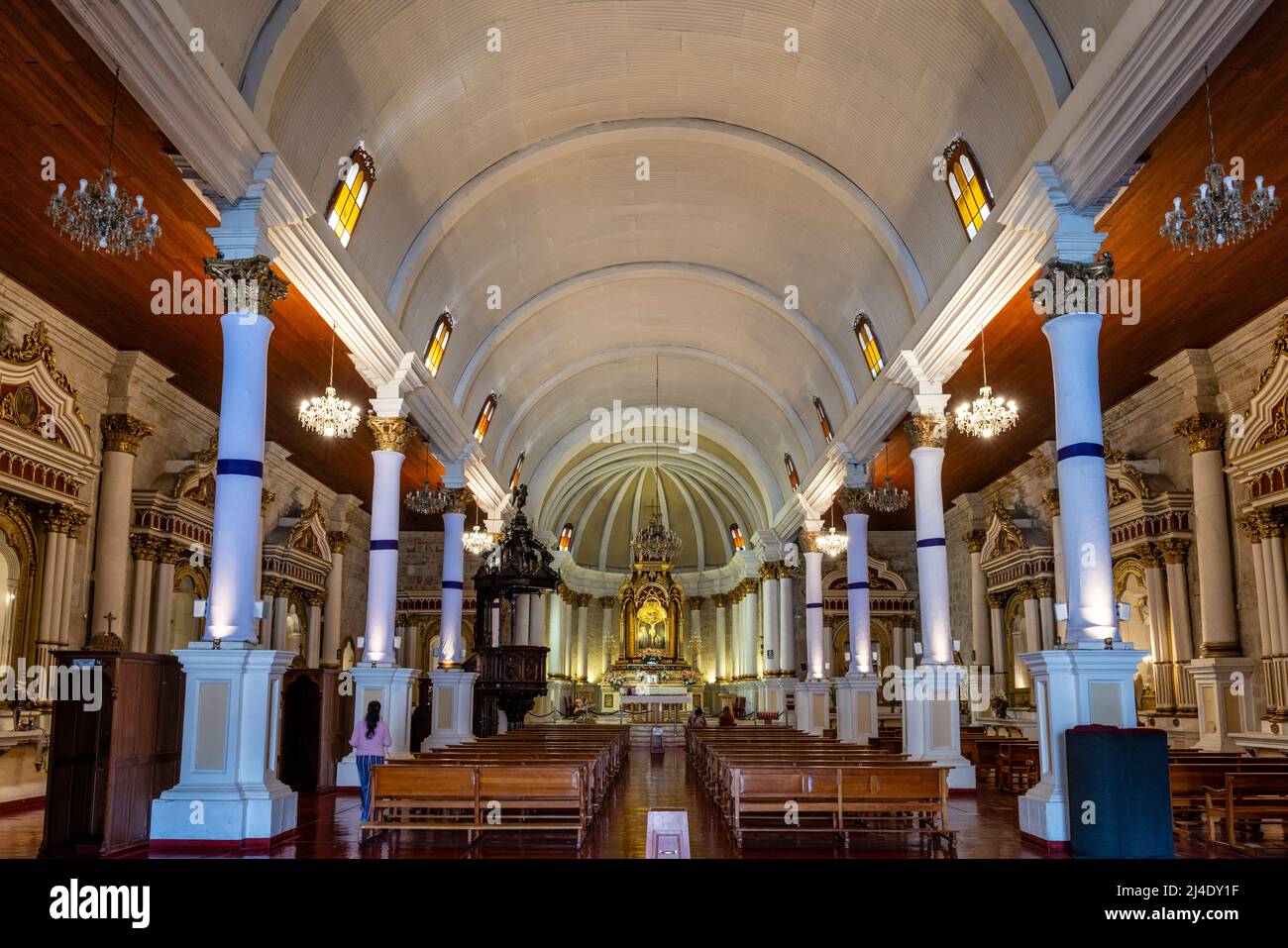 Das Innere Der Kirche San Agustin, Arequipa, Region Arequipa, Peru. Stockfoto