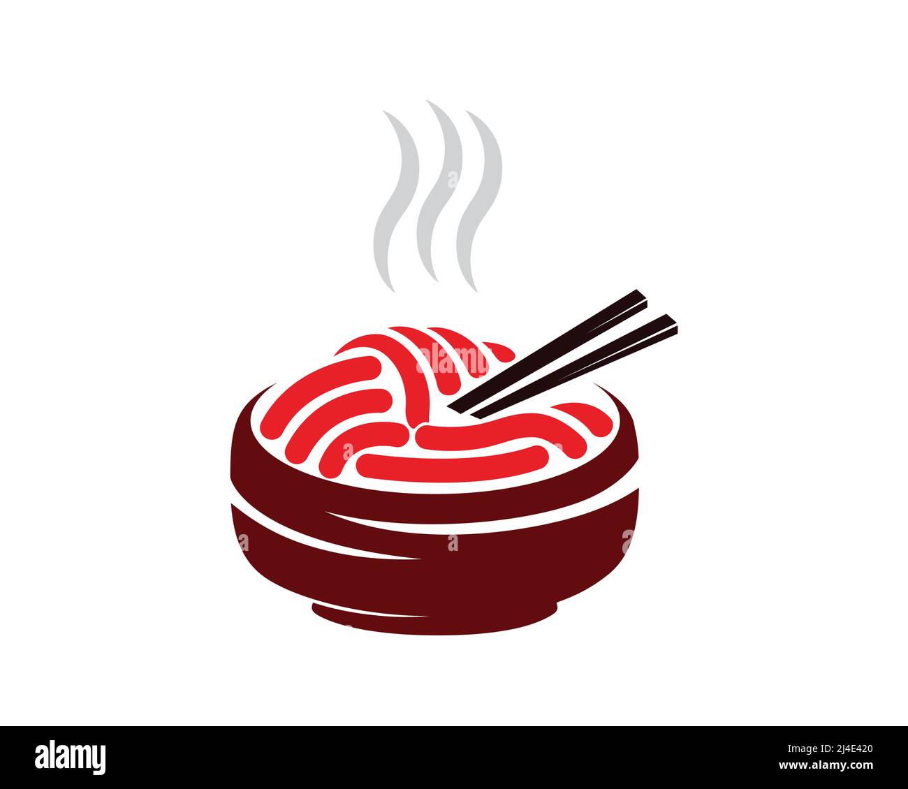 Hot Noodle in Bowl Illustration Vektor Stock Vektor