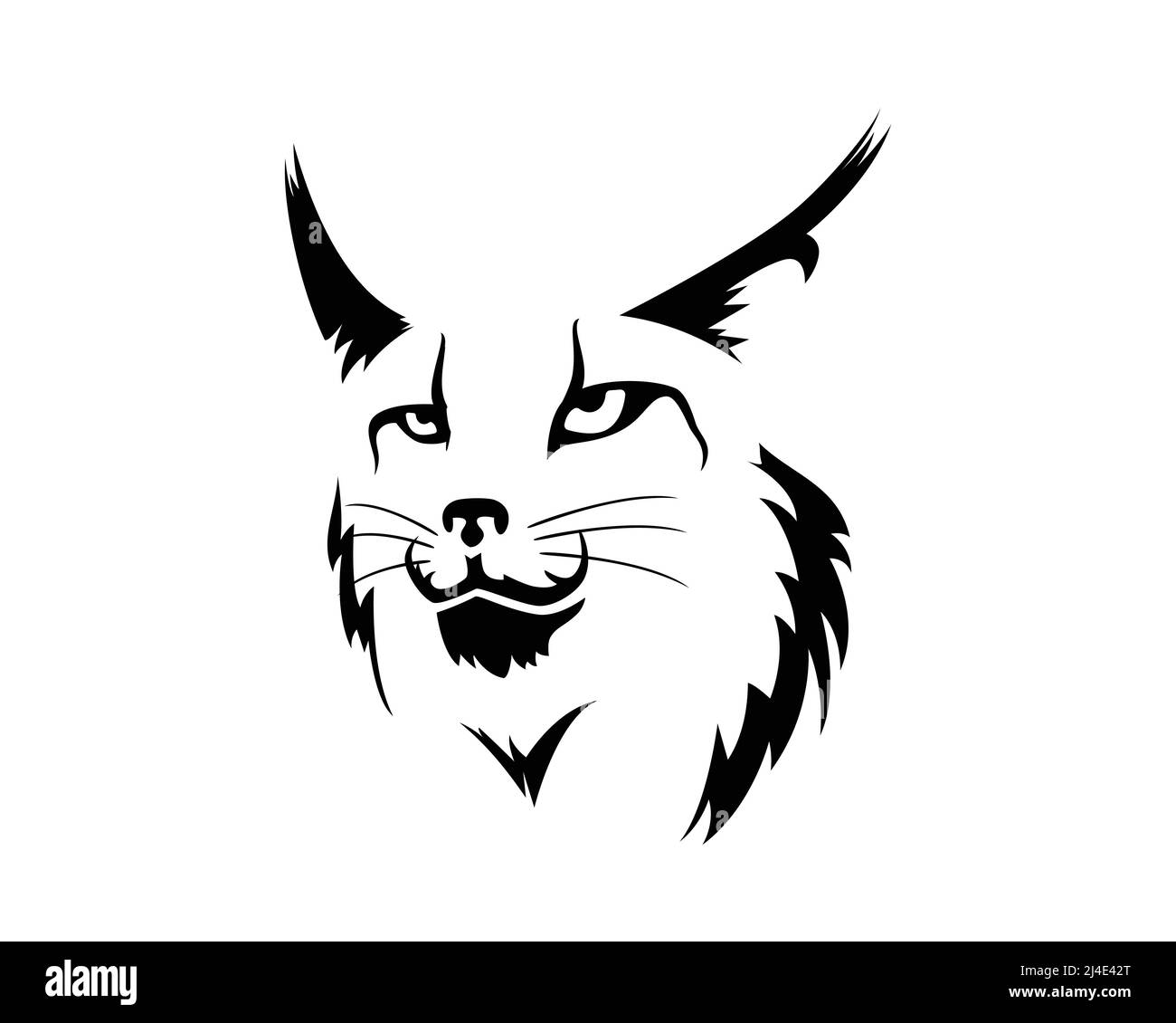 Lynx Face Illustration mit Silhouette Style Vector Stock Vektor