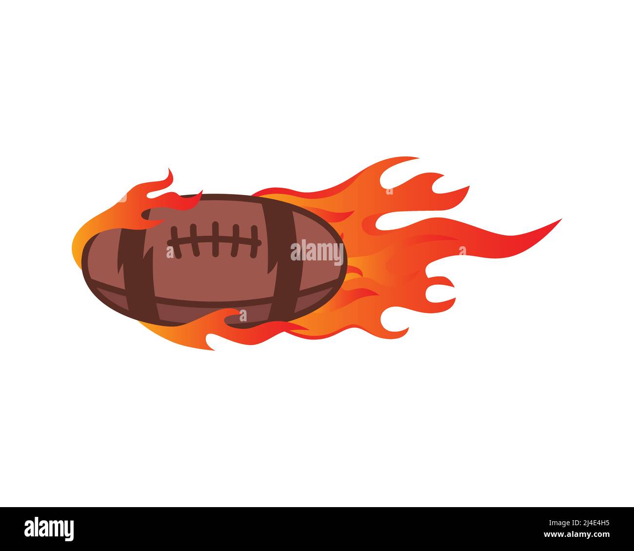Modern Flaming Hot Football oder Rugby Illustration Vektor Stock Vektor