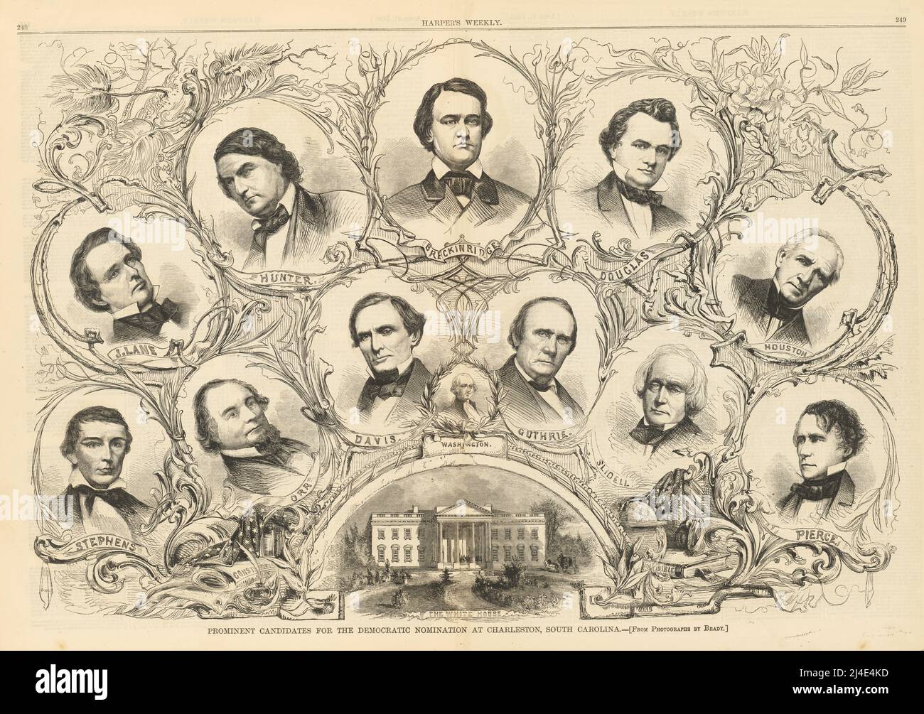 Prominente Kandidaten für die Demokratische Nominierung 1860 in Charleston, South Carolina Stockfoto