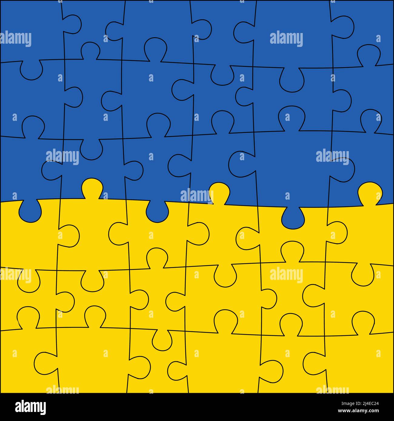 Puzzle Ukrainische nationale Farbe Hintergrund Stock Vektor