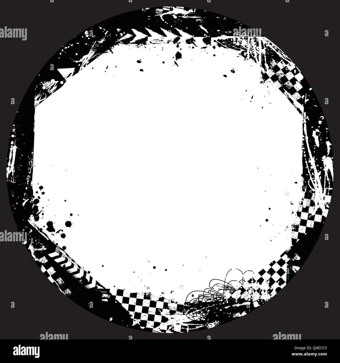 Weißer Kreis Grunge Raceframe Stock Vektor