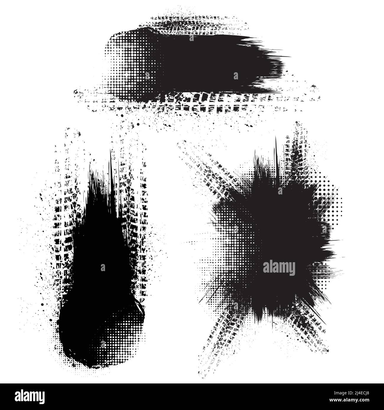 Schwarze Grunge Reifen Spritzdesign Stock Vektor