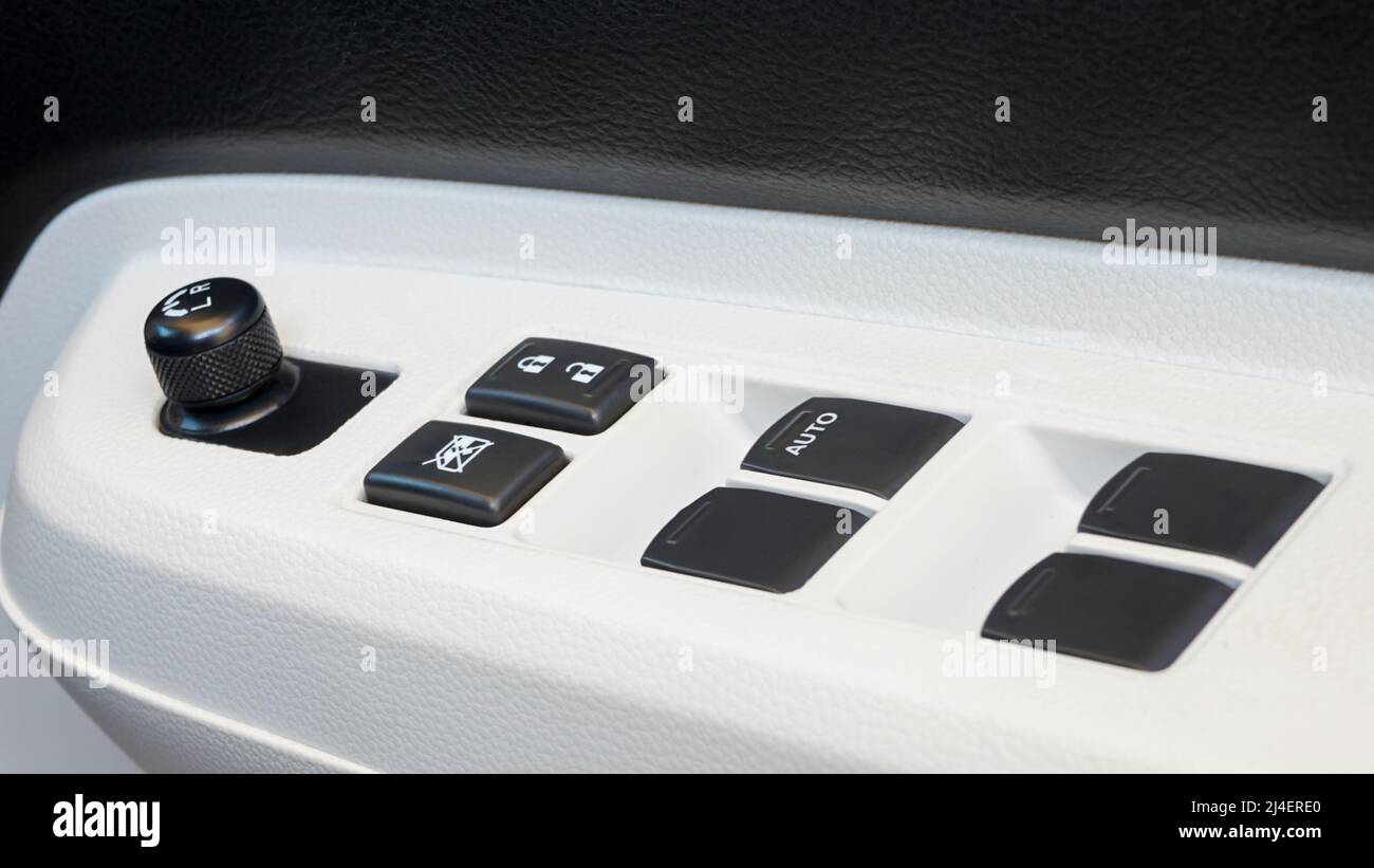 Nahaufnahme eines Teils eines modernen Autos Stockfoto