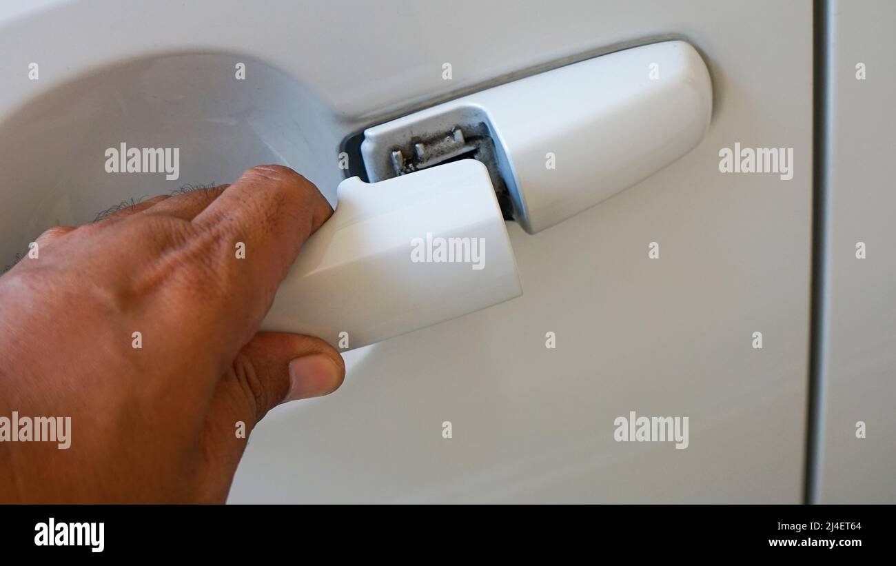 Nahaufnahme eines Teils eines modernen Autos Stockfoto