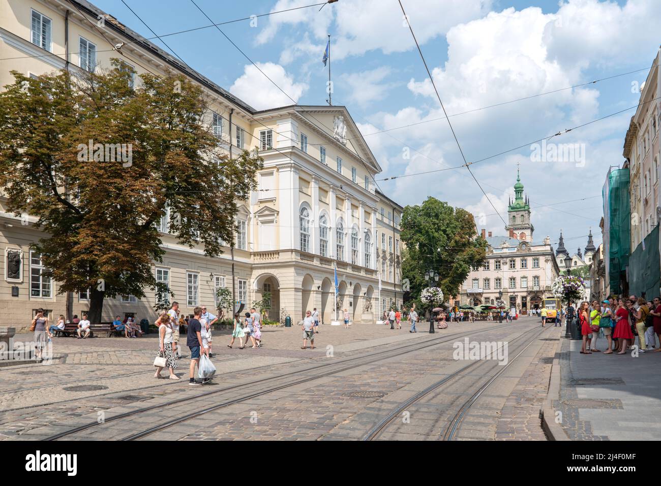 Innenstadt, Zentrum Altstadt von Lviv in der Ukraine Stockfoto