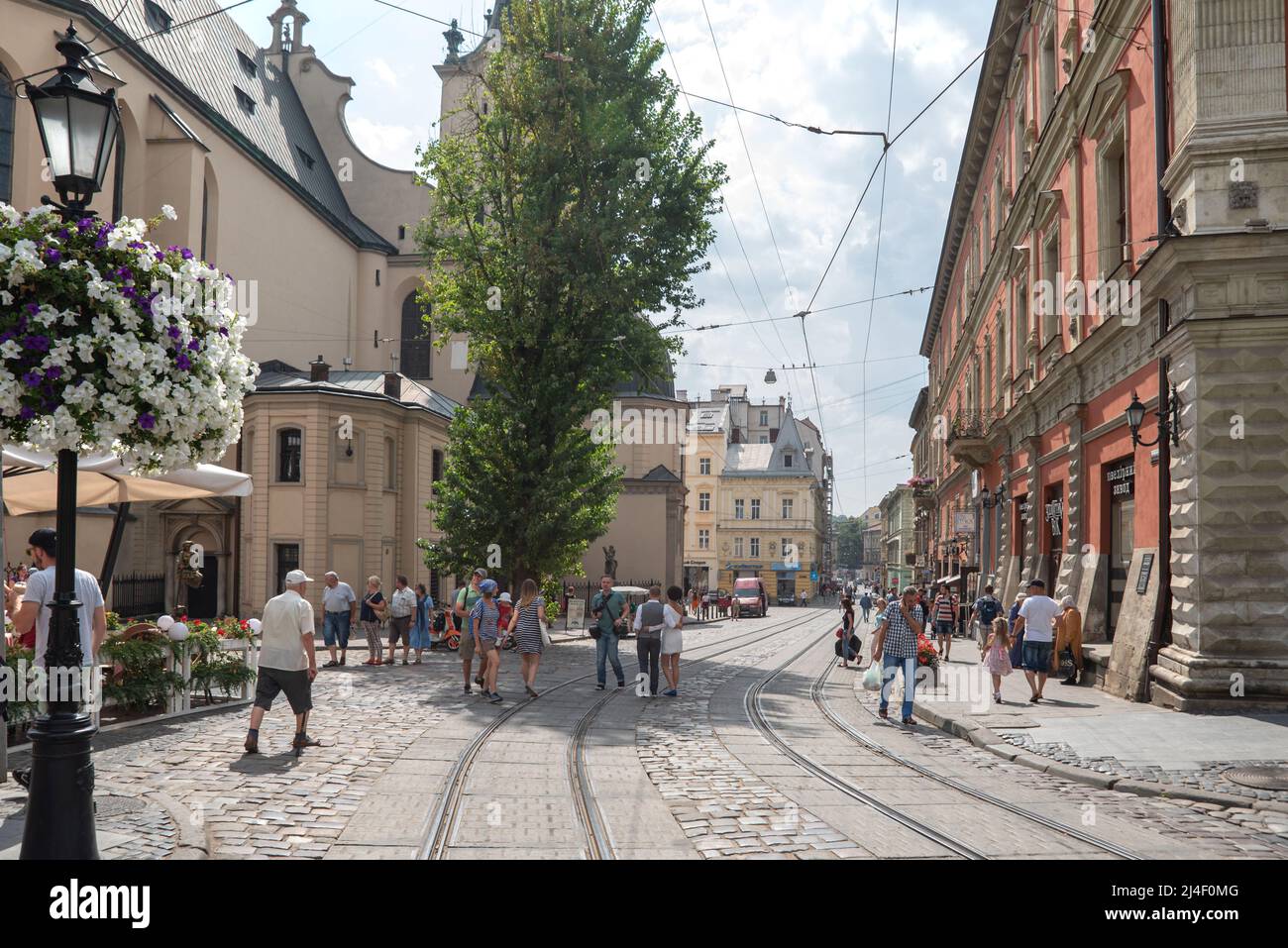 Innenstadt, Zentrum Altstadt von Lviv in der Ukraine Stockfoto