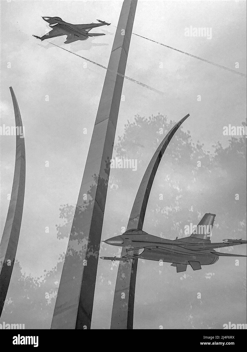 Radierung am Air Force Memorial in Arlington, VA Stockfoto