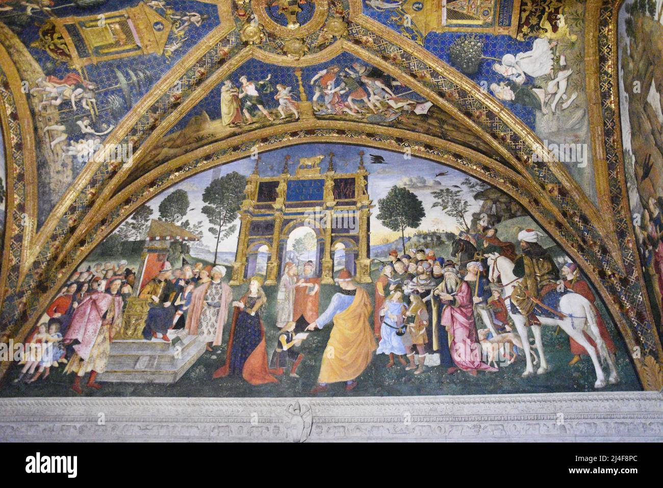 'Disputation of St. Catherine of Alexandria' 1492-94 von Pinturicchio. Palazzo Apolostolic, Apartment Borgia, Vatikanmuseum. Stockfoto