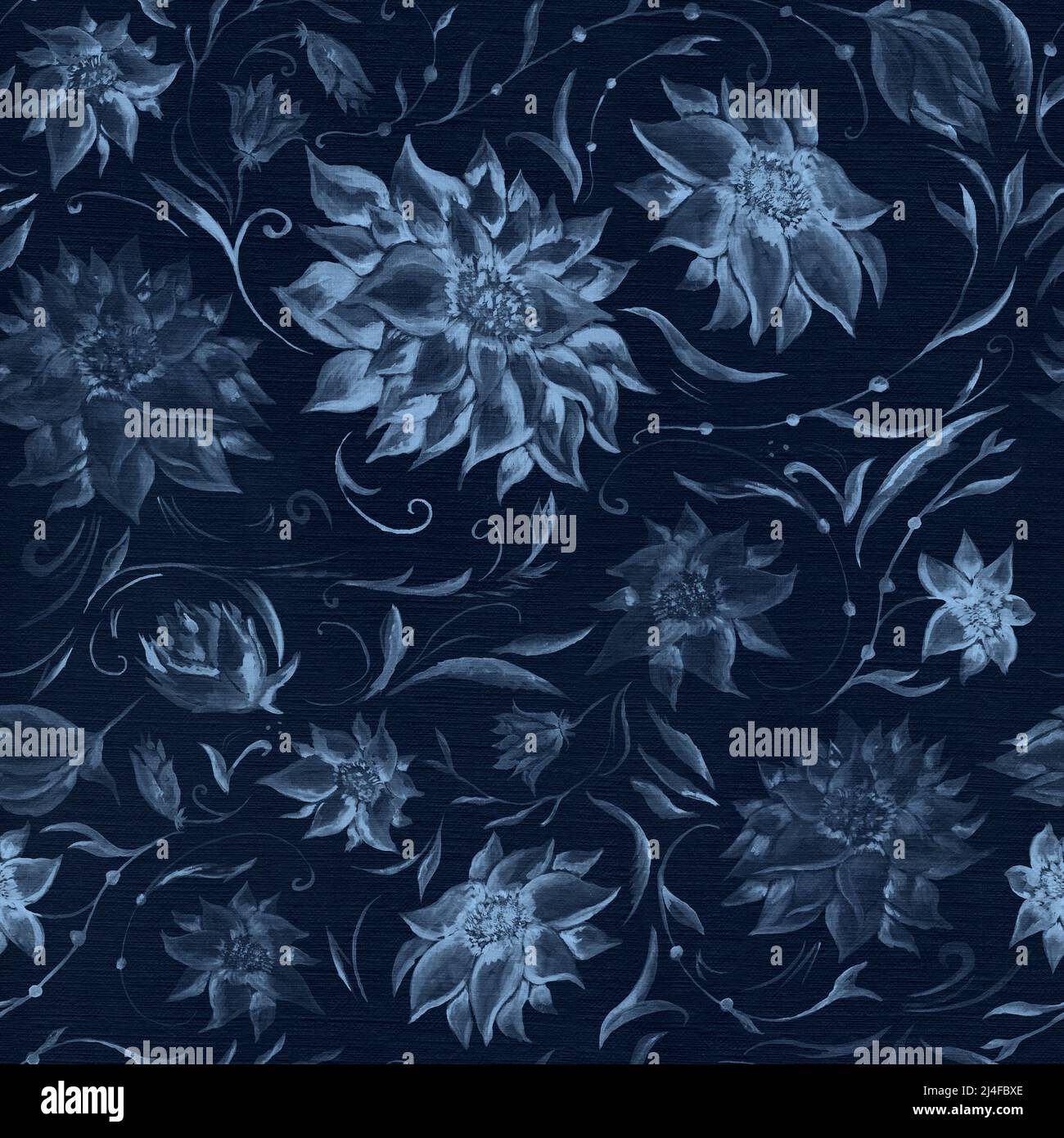 Dunkler Aquarell nahtloser Hintergrund für textiles Design Stockfoto