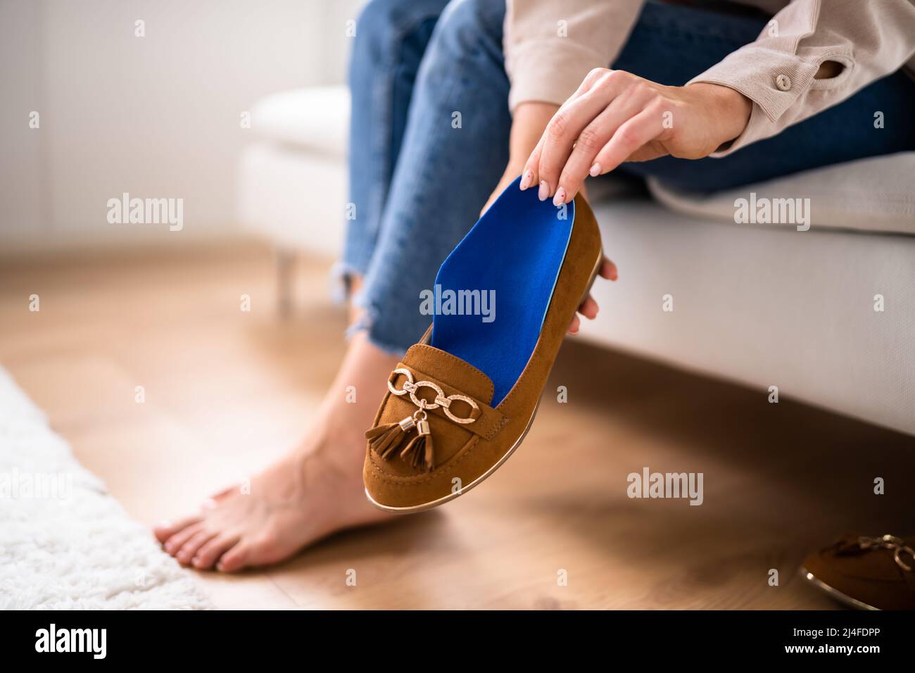 Schuhsohle In Schuhen Für Gesunde Fußgewölbe Stockfoto