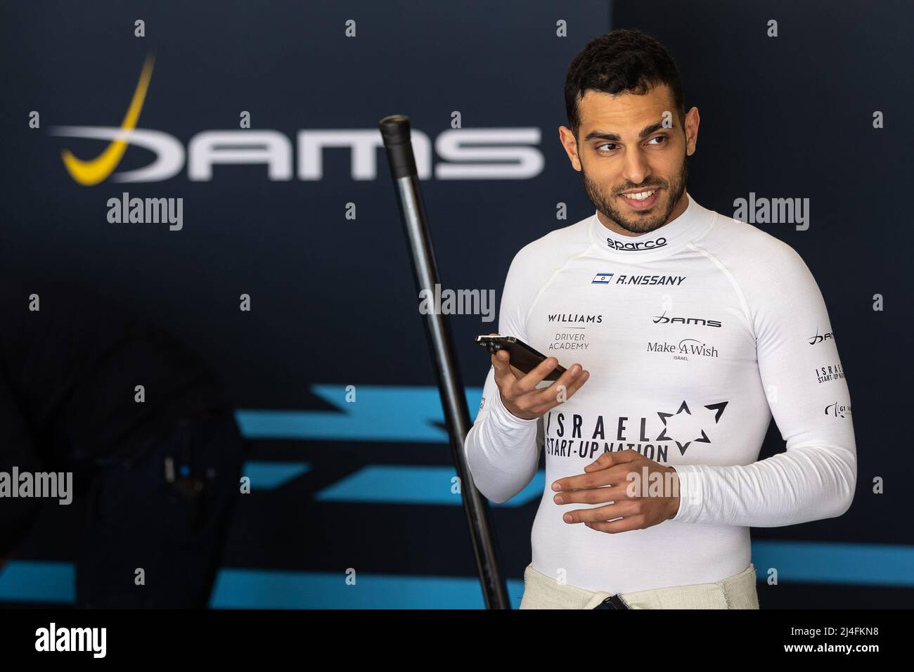 NISSANY Roy (isr), DAMS, Dallara F2, Portrait während des Vorsaison-Tests der FIA Formel 2 2022 vom 12. Bis 14. April 2022 auf dem Circuit Barcelona-Catalunya in Barcelona, Spanien - Foto Sebastiaan Rozendaal / Dutch Photo Agency / DPPI Stockfoto