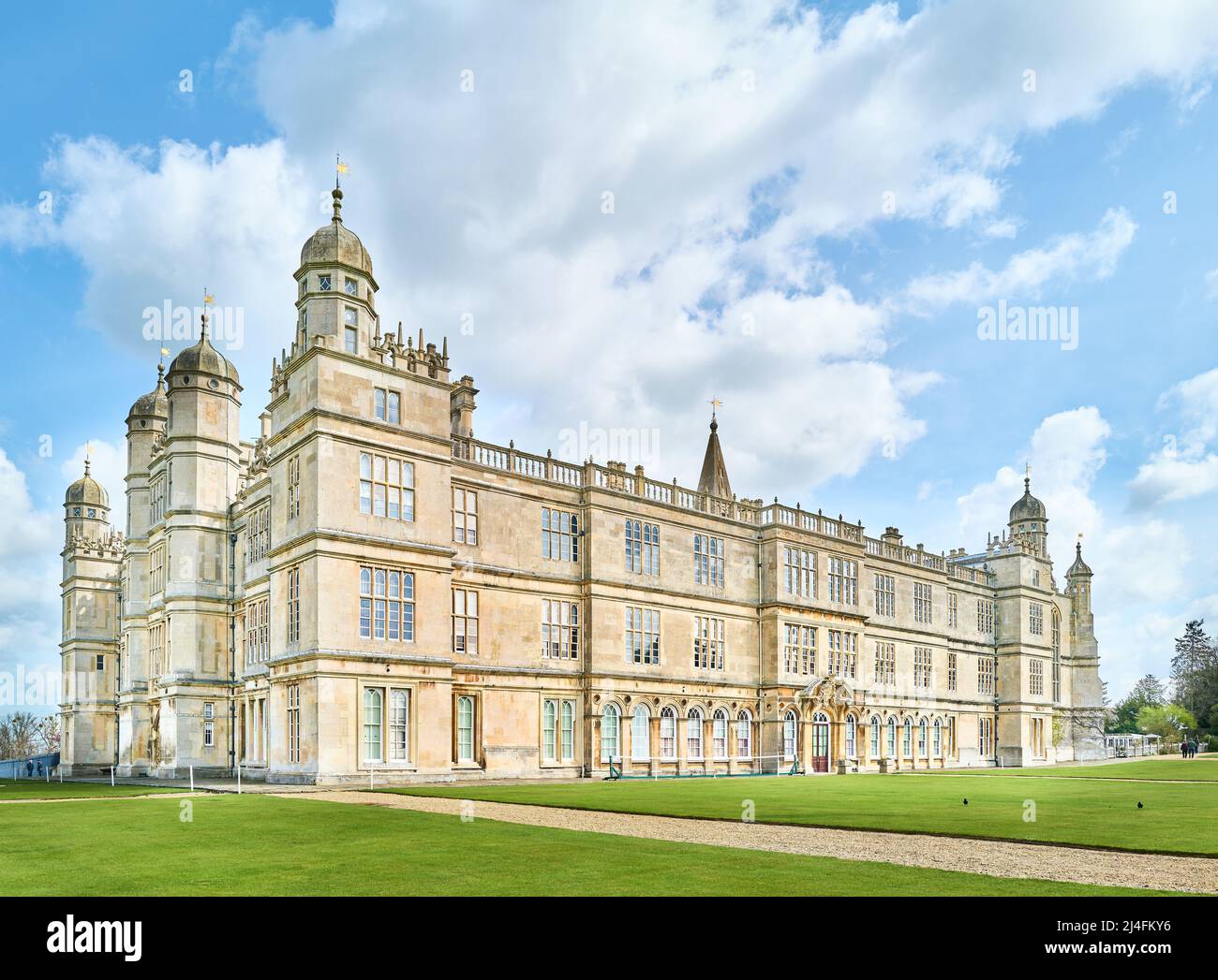 Burghley House, Stamford, England, ein elisabethanisches Herrenhaus im Besitz der Familie Cecil. Stockfoto