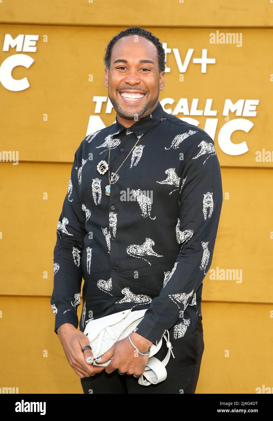Los Angeles, Ca. 14. April 2022. David Johns, bei der Apple TV-Premiere von They Call Me Magic am 14. April 2022 im Village Regency Theater in Los Angeles, Kalifornien. Quelle: Saye Sadou/Media Punch/Alamy Live News Stockfoto