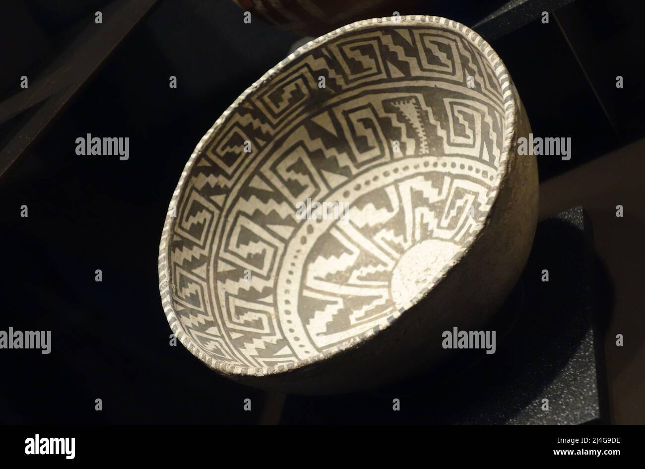 Schalen der präkolumbianischen Kultur in New Mexico, Anasazi Museo Nacional de Antropologia. Stockfoto