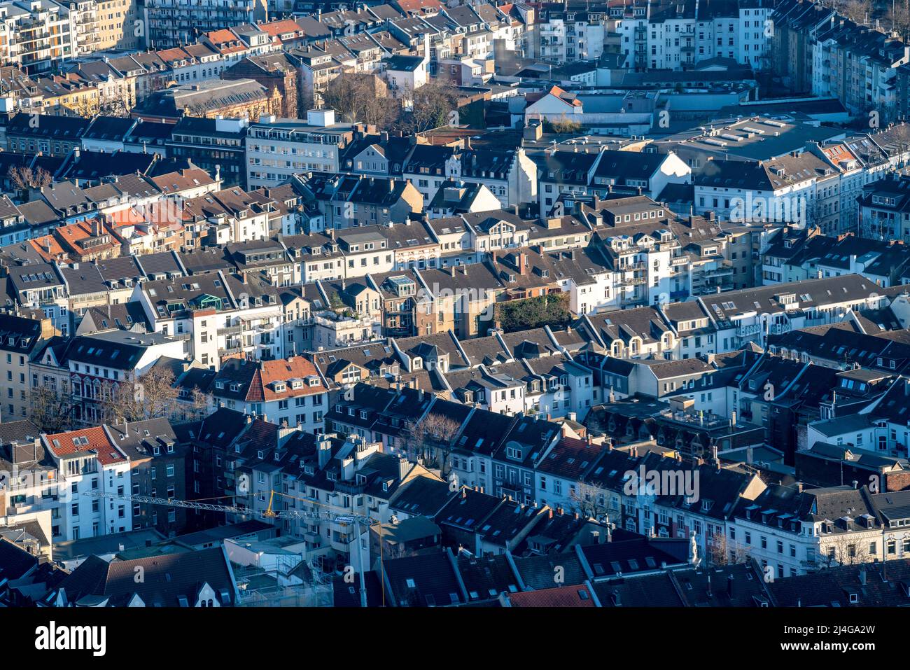 Blick über die Düsseldorfer Innenstadt, Wohngebiet im Stadtteil Friedrichstadt, NRW, Deutschland, Stockfoto