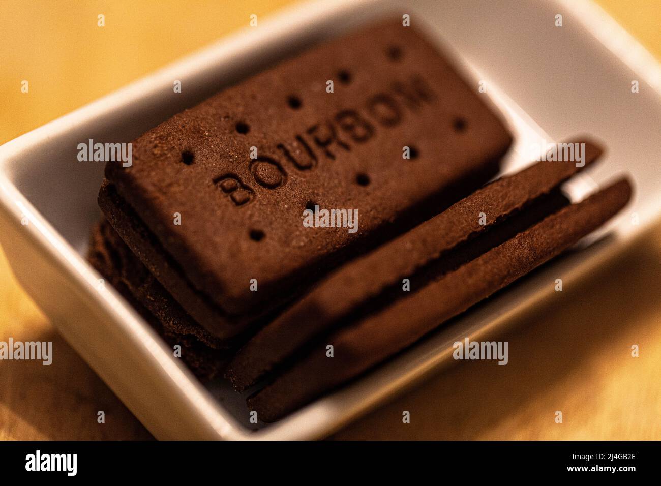 Bourbon-Kekse Stockfoto
