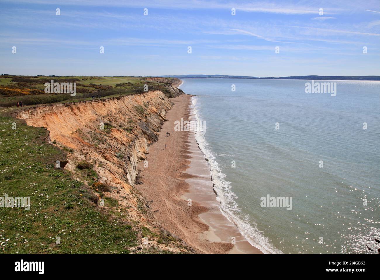 Auswirkungen der Küstenerosion bei Barton on Sea, Hampshire UK April 2022 Stockfoto