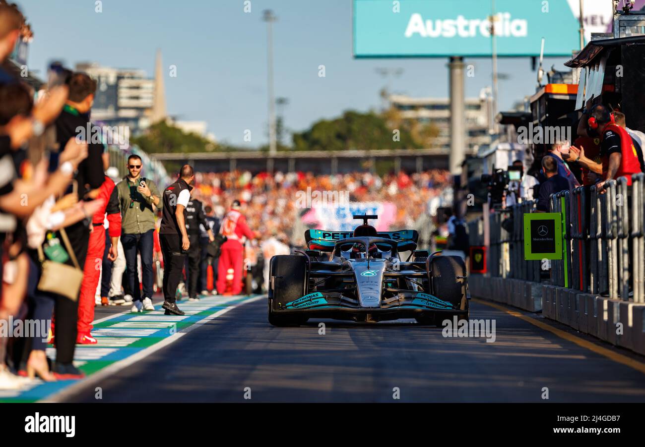 Albert Park Grand Prix Circuit, Melbourne, Australien. 10 April 2022. George Russell (GBR) vom Team Mercedes. Corleve/Alamy Stockfoto Stockfoto