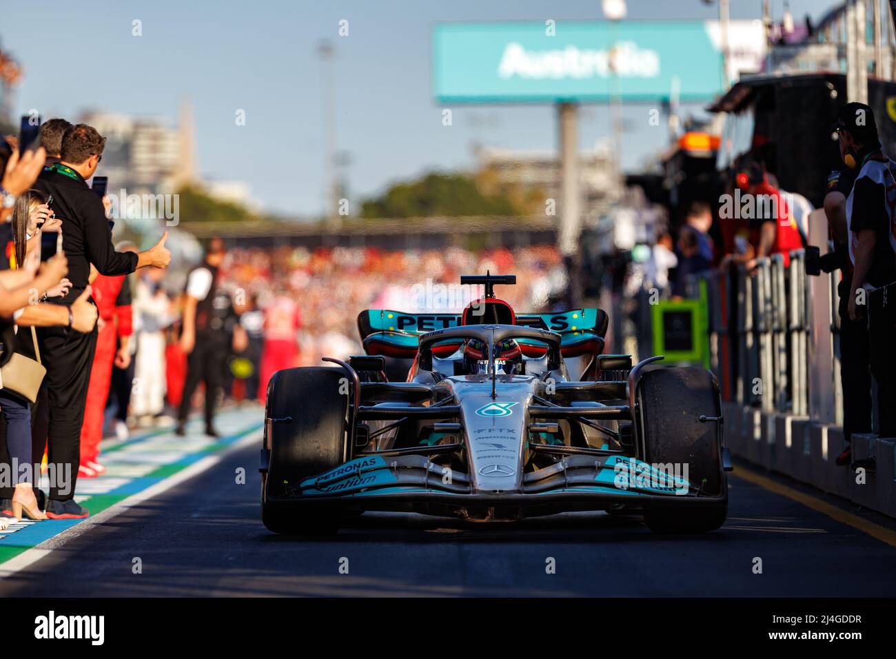 Albert Park Grand Prix Circuit, Melbourne, Australien. 10 April 2022. George Russell (GBR) vom Team Mercedes. Corleve/Alamy Stockfoto Stockfoto