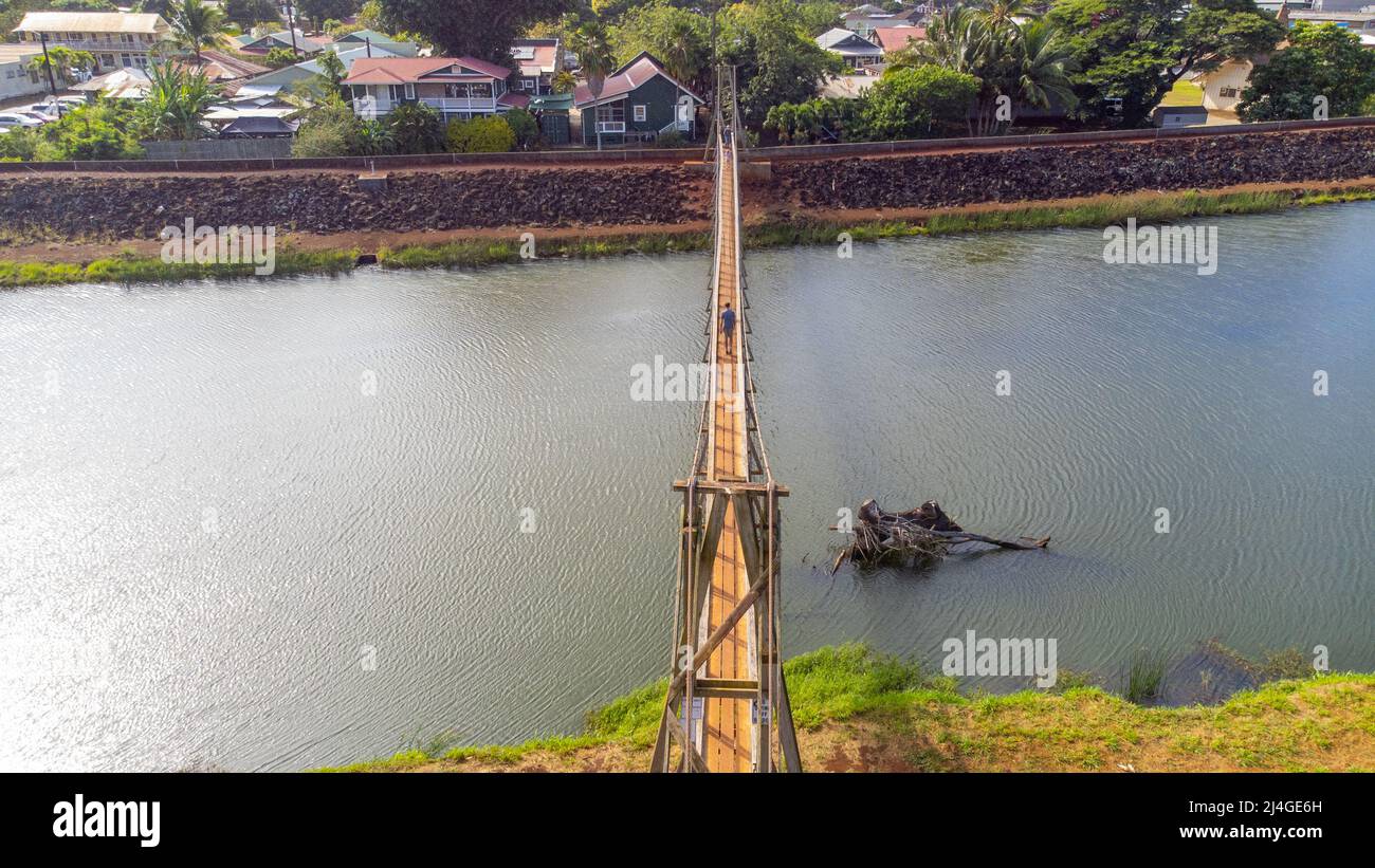 Hanapepe Swinging Bridge, Hanapepe, Kauai, Hawaii Stockfoto