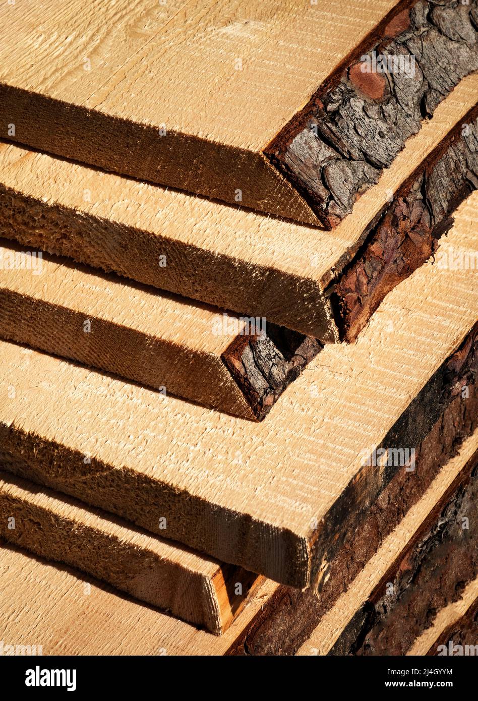 Hintergrund Holzbretter übereinander gestapelt Stockfoto