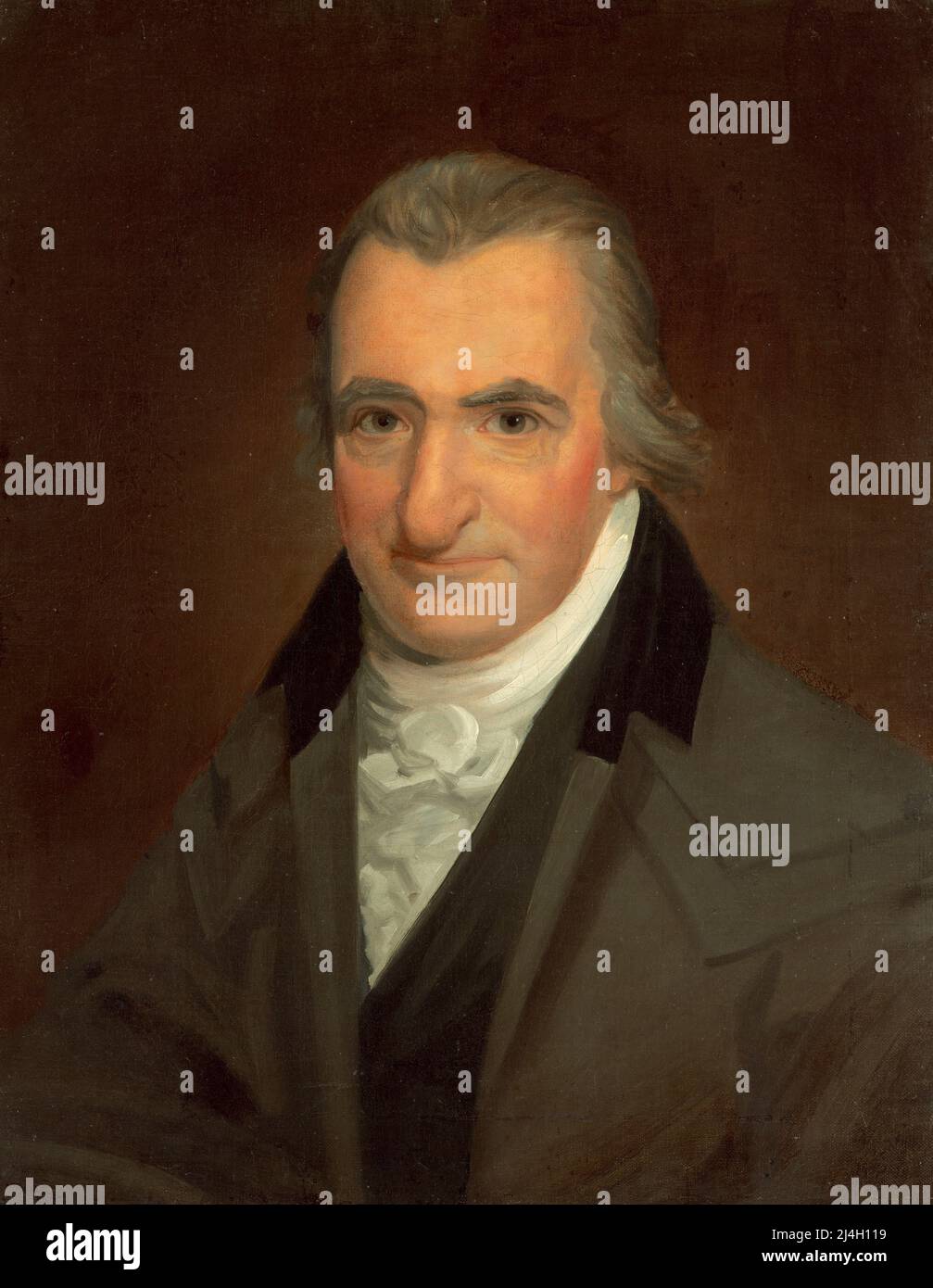 Thomas Paine, Gemälde von John Wesley Jarvis. Thomas Paine (geb. Thomas Pain; 1737 – 1809) in England geborener amerikanischer politischer Aktivist, Philosoph, Politiktheoretiker und Revolutionär. Stockfoto