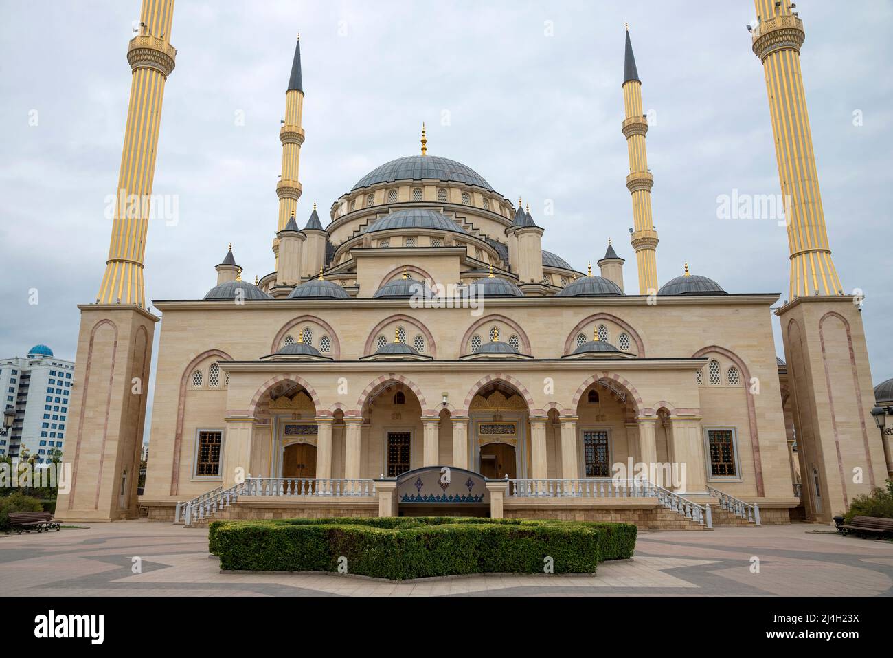 Das Herz der Tschetschenien-Moschee aus nächster Nähe. Grosny, Tschetschenische republik, Russland Stockfoto