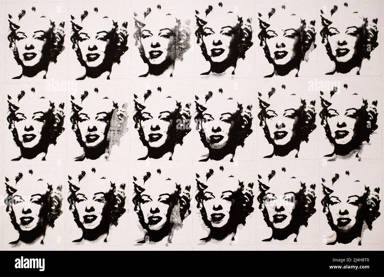 Pop-Kultur-Kunst von Andy Warshols Gemälde Marilyn x 100 im Cleveland Museum of Art Stockfoto