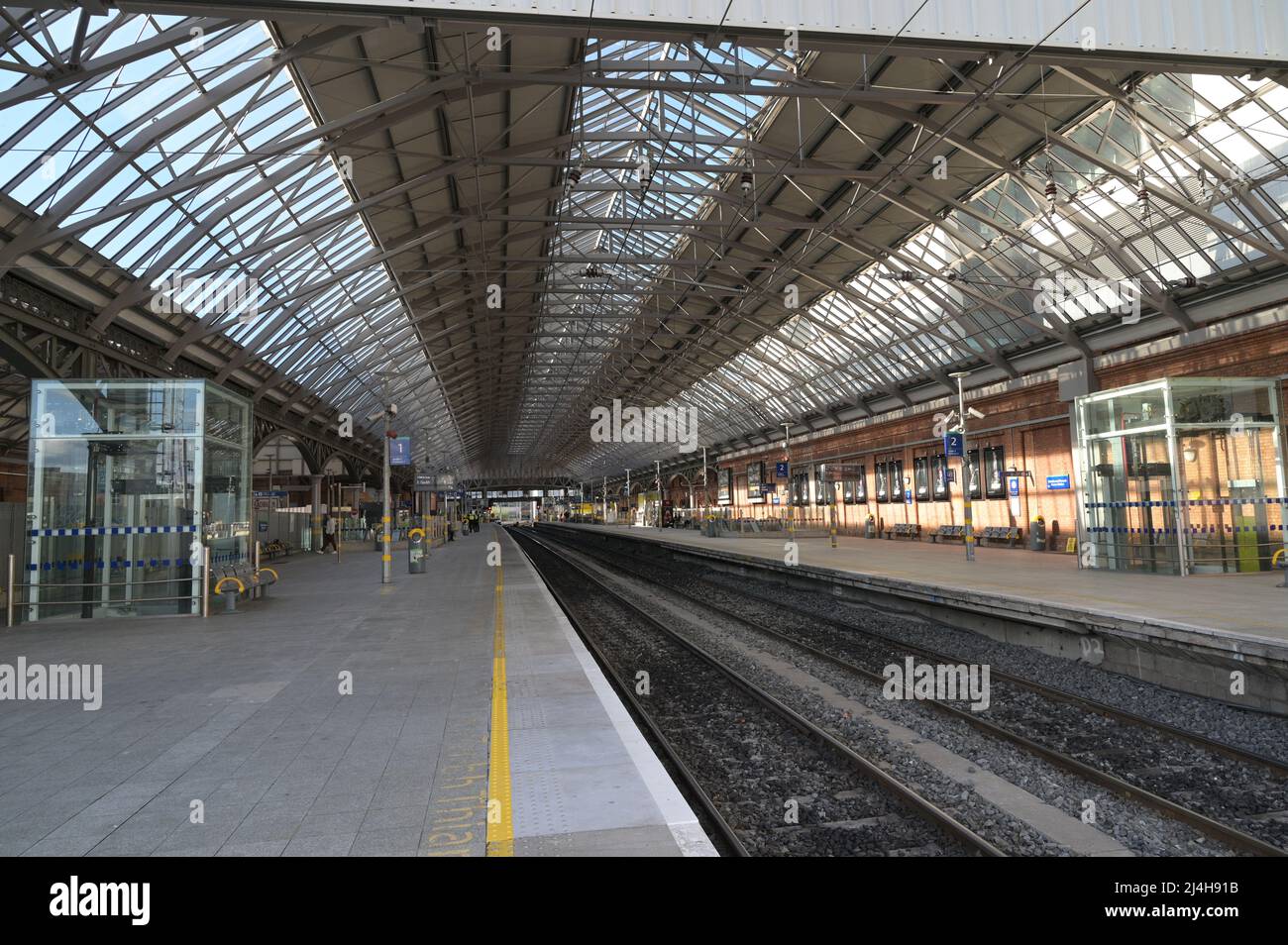 Pearse Railway Station, Dublin, Irland - früher bekannt als Westland Row Bahnhof. Die weltweit erste Pendlerlinie. Stockfoto