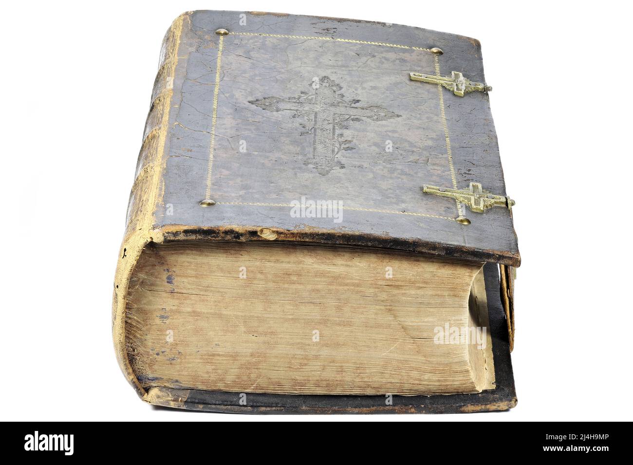 Vintage bibel isoliert auf weißem Hintergrund Stockfoto