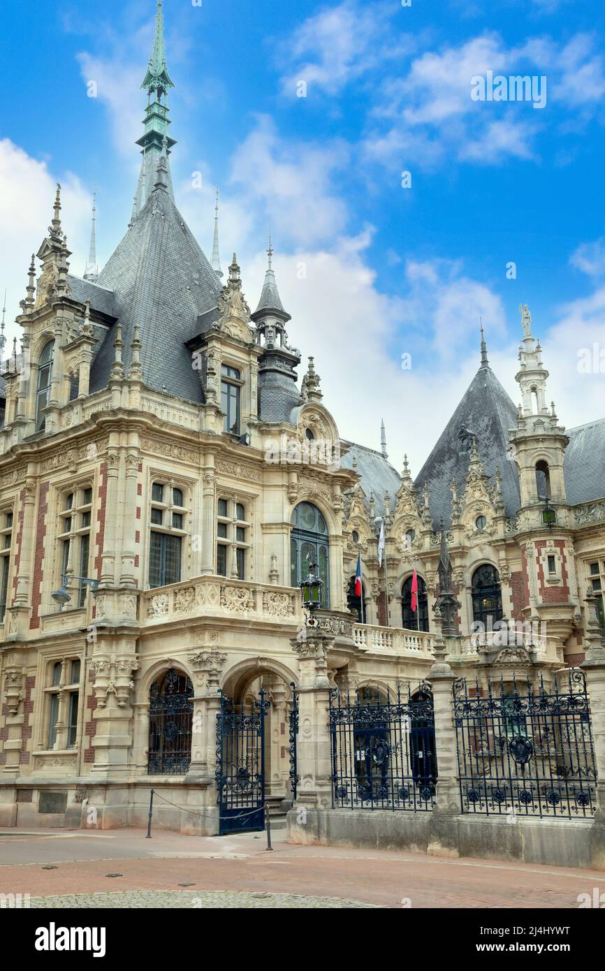 Der Vordereingang des Palais Bénédictine in der Normandie, Frankreich Stockfoto