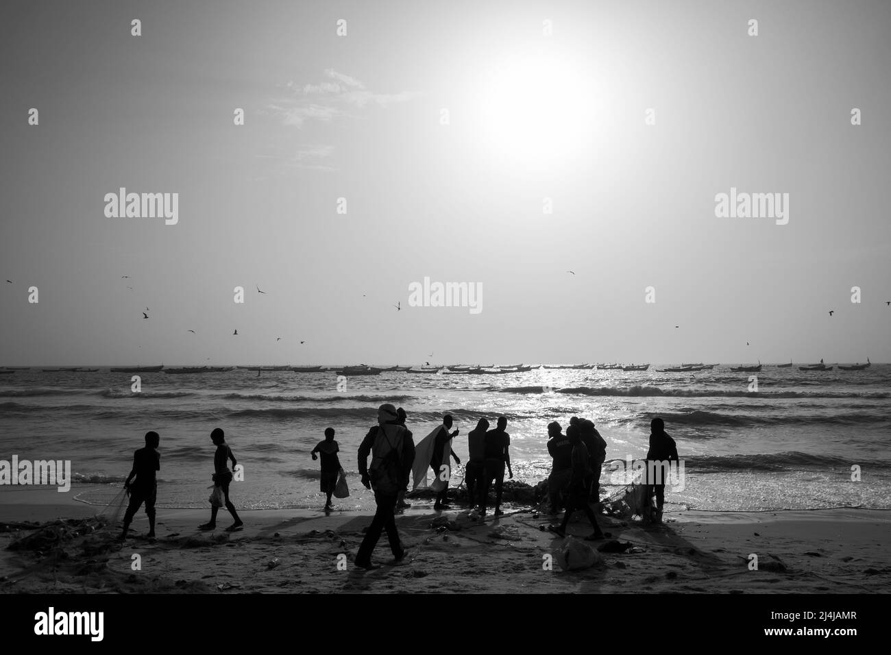 Mauretanien, Nouakchott, Fischmarkt am Ufer des Atlantiks Stockfoto