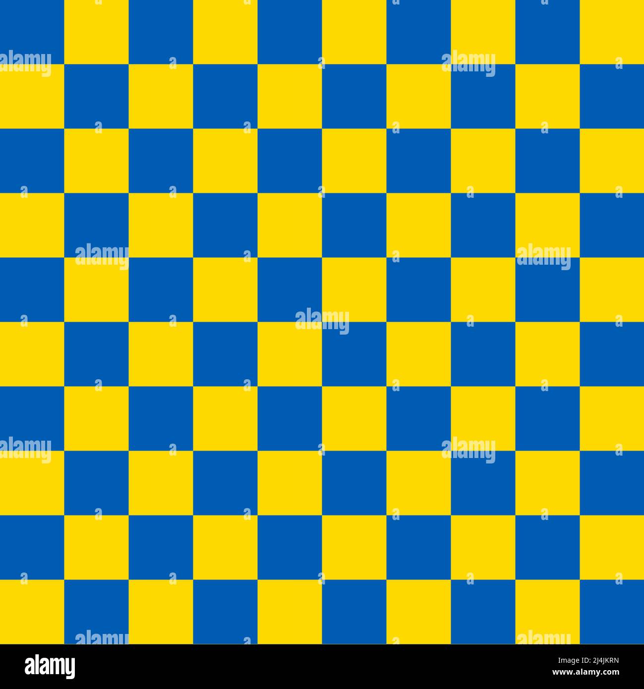 Stand mit Ukraine: Blau und gelb nahtlose Schachbrettmuster Stockfoto